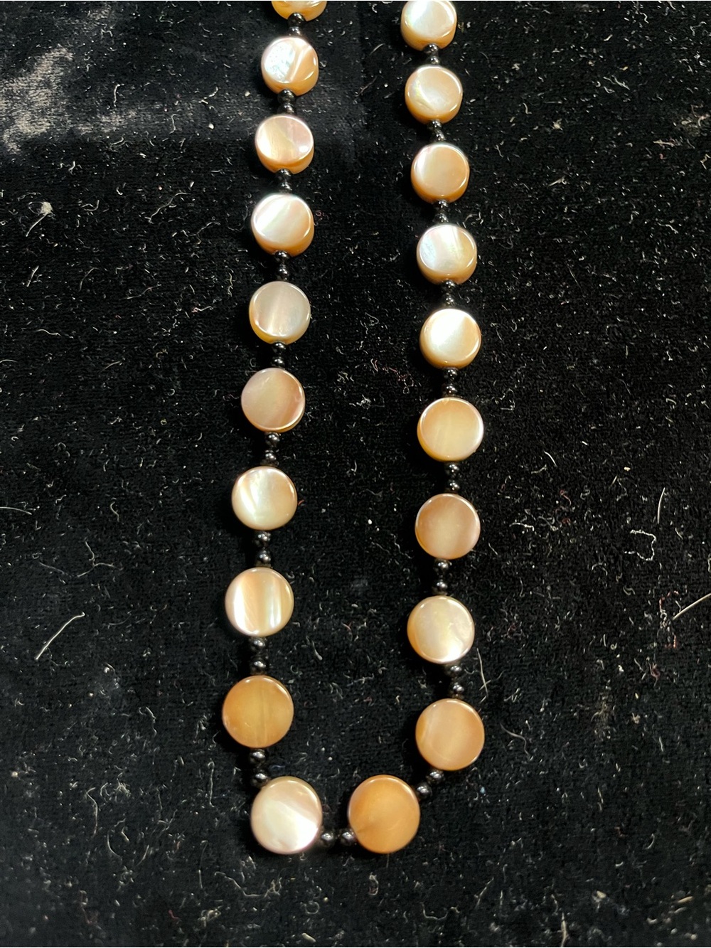 Beige Mother-of-Pearl Disc Necklace - Elegant Women’s Necklace